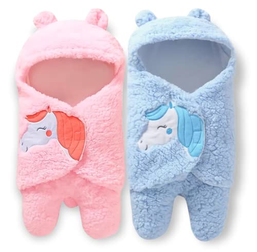 Image of BRANDONN Baby Blanket Newborn Gift Pack of Swaddle Wrapper, 0-9 Months, Length 68 cm x Width 68 cm