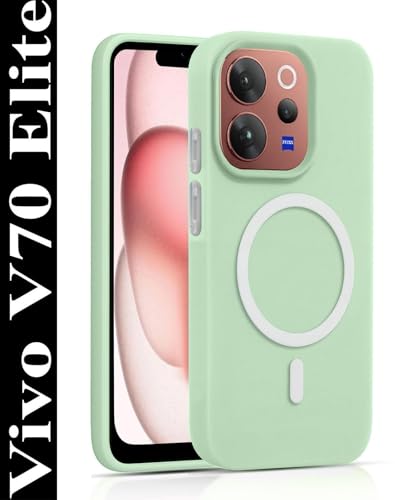Image of AeoFit Matte Back Cover for vivo V70 Elite 5G | Shockproof Soft TPU Case with Camera Protection | Slim & Lightweight Back Cover Case for vivo V70 Elite 5G (Green)