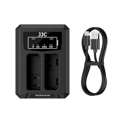 Image of JJC EN-EL14a EN-EL14 USB Battery Charger for Nikon D3400 D3500 D5600 D5500 | for Nikon D5300 D5200 D5100 D3300 D3200 D3100 Df Coolpix P7800 P7700 P7200 P7100 P7000 Cameras, Overheat & Overcharge Protect