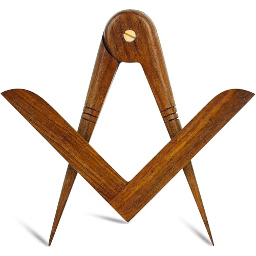 Set Masónico 6” Escuadra y Compás en Madera miniatura 1