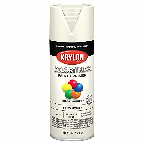 Image of Krylon K05524007 COLORmaxx Spray Paint and Primer for Indoor /Outdoor Use, Gloss Ivory