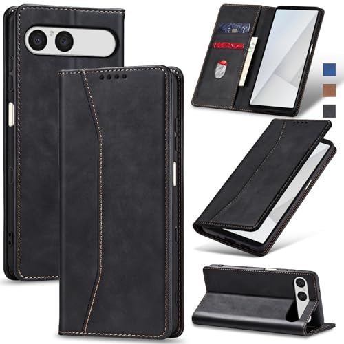 Jasonyu Coque pour Sony Xperia 10 VII, Housse Etui en Cuir PU Portefeuille [Antichoc] [Magnétique] [Porte Cartes] [Stand Fonction] Flip Coque (Noir)