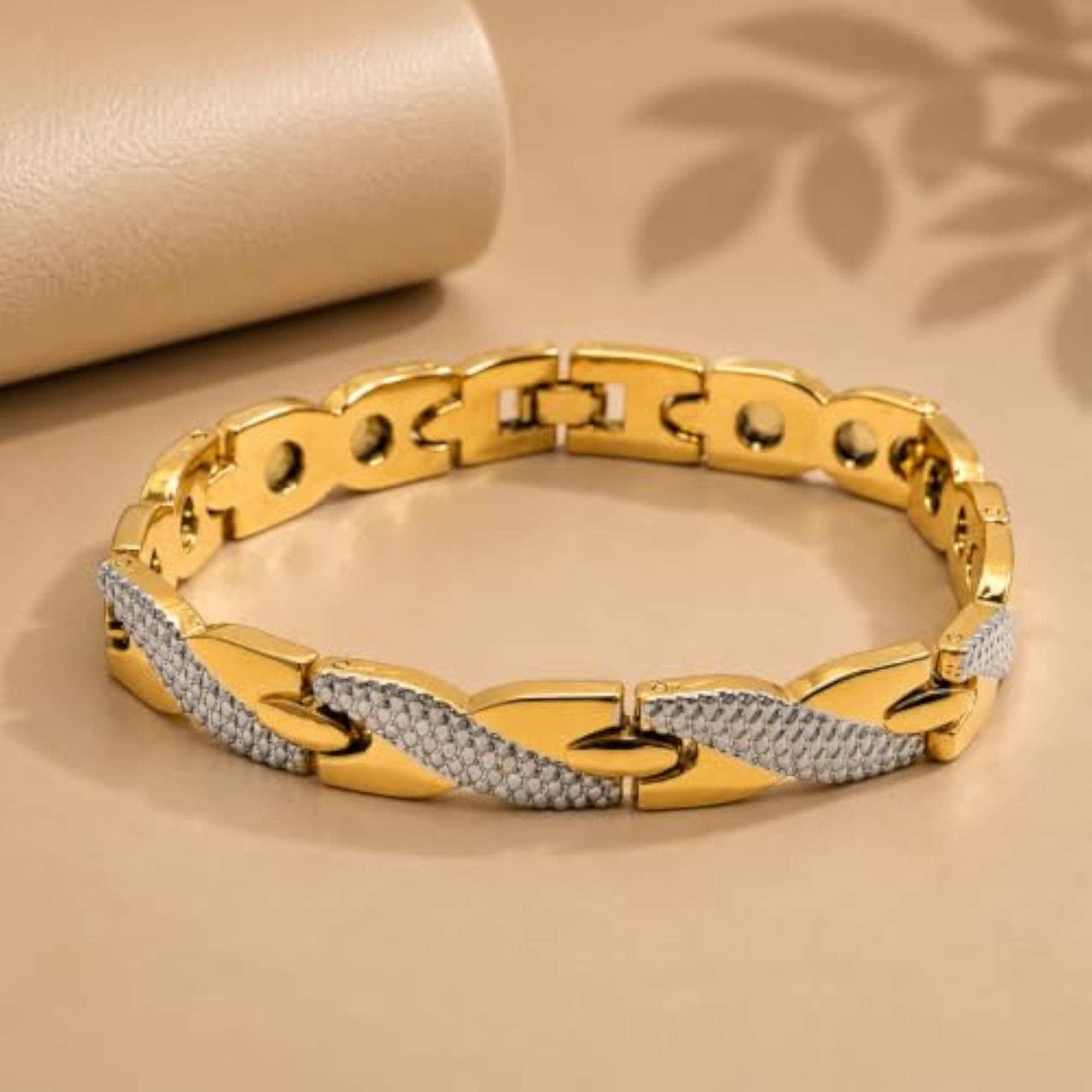 Men's Interwoven Link Design Stainless Steel Bracelet, Stylish