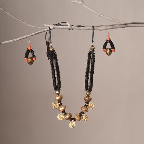 Image of AAKRITI ART CREATIONS Handcrafted Women's Jewelry Set - Elegant Ethnic Necklace and Earrings, Statement Fashion Accessories for Parties & Festivals