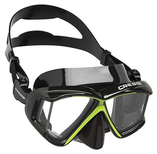 Kit de Mergulho Máscara+respirador Cressi Pano 4 & Supernova Dry - Preto/verde