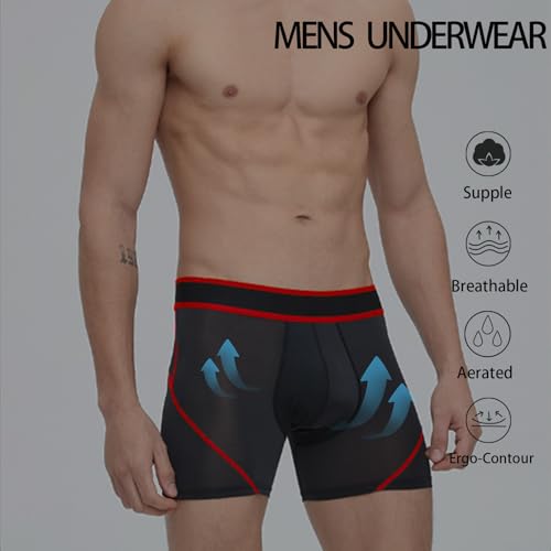 Men's Breathable Mesh Underwear Total Support Pouch Men's Boxer Brief,Anti-Chafing,Moisture-Wicking,3-Pack2