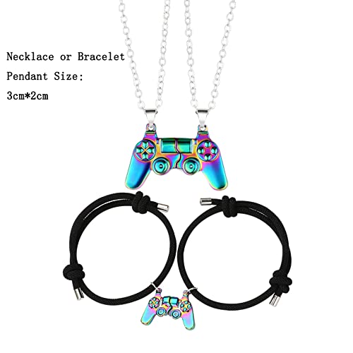 Colar com controle magnético de jogo para casais, pingente de alça de console para melhores amigos,