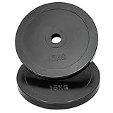MaxStrength Rubber Weight Plates Disc Olympic 2' 5cm Hole Home Gym Strength Training Fitness Exercise 20kg & 40kg Kg Set (15kg x 2 = 30)