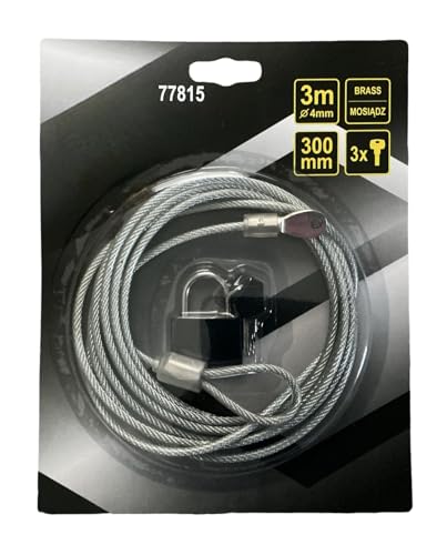 Foto von Stahlseil ummantelt mit Schloss + 3 Schlüssel