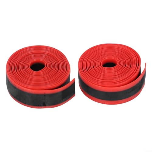 Juego de 2 forros de TPU para neumáticos de bicicleta para resistencia a pinchazos y uso a largo plazo (23 mm x 1,0 mm x 2100 rojo)