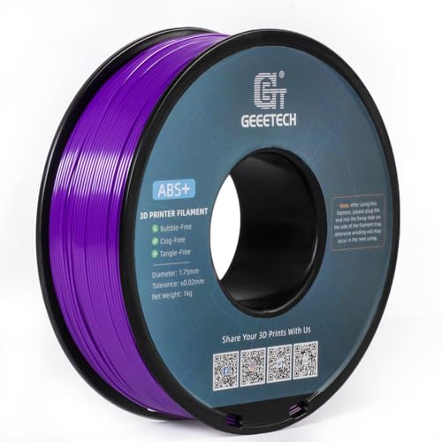 GEEETECH Filamento ABS+ de 1,75 mm, para impresora, filamentos 3D, 1 kg, 1 bobina, Morado