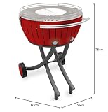 Lotusgrill LOLG-TB-600 grill bezdymny, czerwony, 78 x 78 x 48 cm