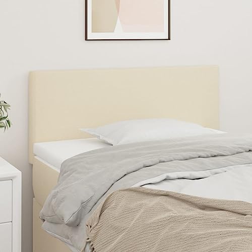 Kaloriko Cabecero crema 80 x 5 x 78/88 cm, piel sintética, altura regulable, tapizado para marco de cama, diseño elegante, fácil montaje
