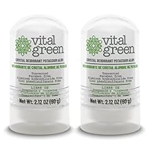 Vital Green Thai Crystal Potassium Alum Deodorant - Unscented Mineral Deodorant For Men, Women And Athletes - 2.12oz / 60 g 2 Units