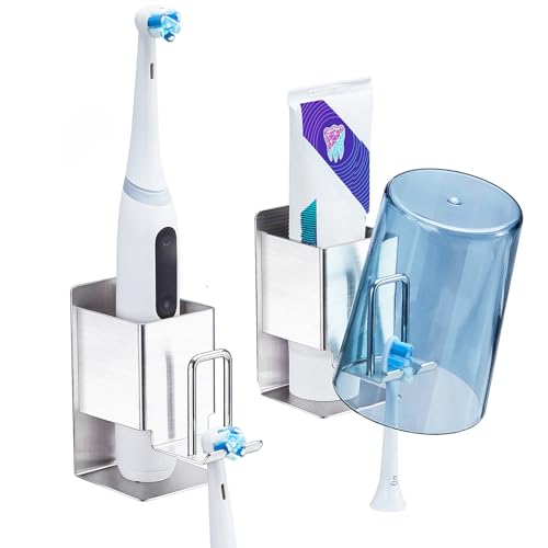 Porte Brosse à Dents Mural, Support Brosse a Dent Murale, Porte Brosse a Dent Electrique, Support Mural Brosse à Dent en INOX, Rangement Brosse a Dent Salle de Bain,...