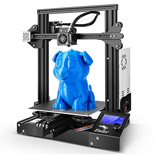 Imprimante 3D Creality Ender 3, Imprimante 3D en kit Ã  Cadre EntiÃ¨rement MÃ©tallique avec Grande Taille d'impression 220 * 220 * 250mm, Impression Stable (Ender 3)