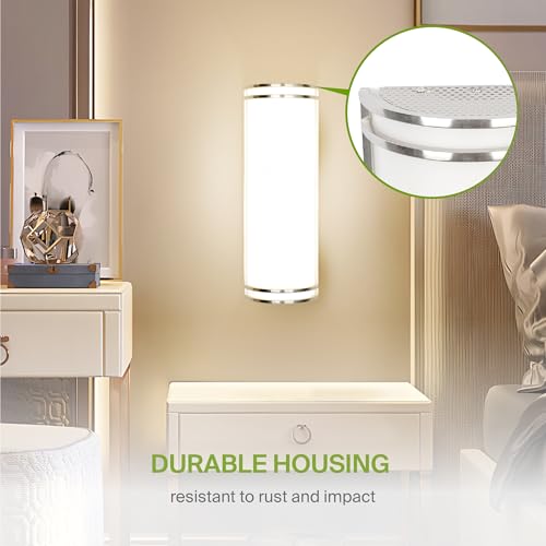 Image of ASD Indoor LED Wall Sconce Lights - 18 Inch 25W Brushed Nickel Modern LED Wall Sconces Hardwired - ETL Dimmable 3000K 4000K 5000K Adjustable Sconce Light Fixture for Bedroom, Hallway