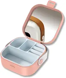 Porta Joias de Bolsa Compacto com Espelho - Organize suas Joias com Estilo e Praticidade - Ideal para Bolsa ou Mochila - Acessório Elegante para Mulheres Modernas
