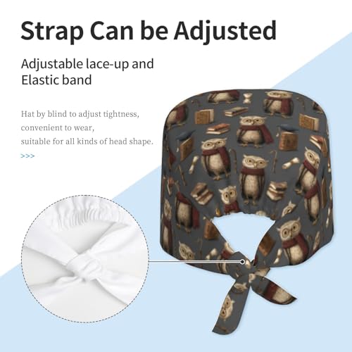 Image of Adjustable Scrub Cap with Sweatband, Breathable Working Hat for Men /Women