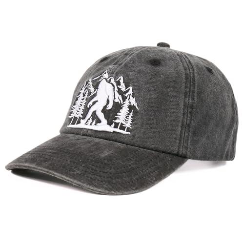 Image of InnoBeta Bigfoot Sasquatch Hat Gifts for Men, Women, Funny Adjustable Embroidered Hat Baseball Cap Grey