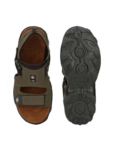 Image of Men's Suede Sports Sandals | Adjustable Strap Design | Lightweight Airmix Sole | Comfortable Sandals | Anti-Slip Casual Footwear | Green-10