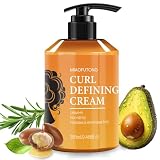 Moroccan Curl Defining Cream, Curl Cream for Wavy Hair and Curly Cream, Argan Oil Hair Mask Smoothing Curling Cream Detangles, Conditions - Curly Styling Products Reduces Frizz