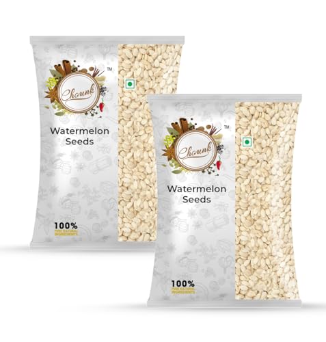 Image of Chounk Edible Raw Water Melon Seeds - 200 Grams (100gm x Pack of 2) | Magaj Seed Pack | Tarbuj Ke Beej | Rich in Protein | Potassium | Magnesium & Iron | Watermelon Seeds for Eating | Healthy Food