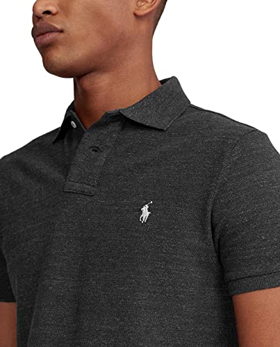 POLO RALPH LAUREN Men Custom Fit Mesh Pony Logo Shirt (XL, BlackMarble)4