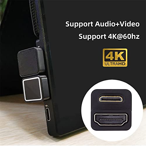 NFHK 360 Degree Up Opposite U Shape Back Angled Mini HDMI 1.4 Male to HDMI Female Extension Adapter Converter - Image 4