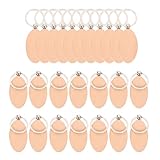 HOMOBABE 30 Llaveros de Madera de Haya para Manualidades, sin Terminar para Organizar Llaves y Crear Colgantes en Cumpleaños y Otras Ocasiones