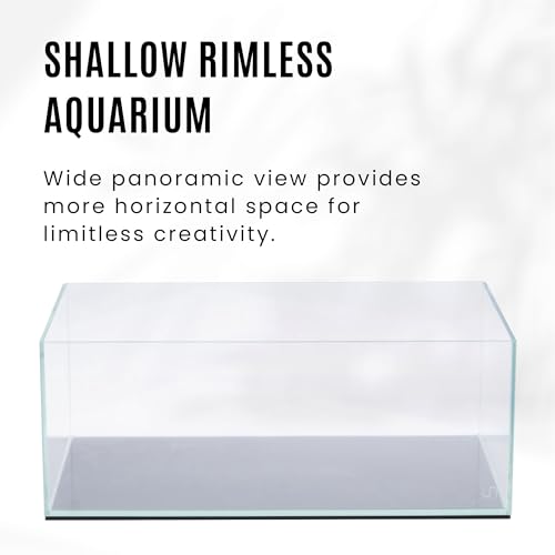 Image of UNS Ultra Clear Rimless Tank - 5.9GAL | 22.6L - 17.71x11.02x7.08 | 45x28x18 CM, 5mm Glass Thickness, Leveling Mat Included - Low Iron, High Clarity Fish Tank w / 45 Mitered Edge - [45S]