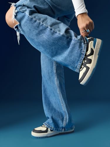 Image of The Souled Store Urban Blaze: Women and Girls Colorblocked Lace Up Low Top Stylish Sneakers with Flexibility & Comfort
