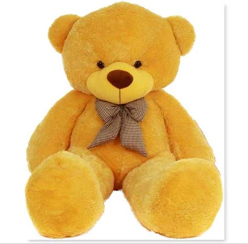 Image of HUG 'n' FEEL SOFT TOYS Loveable hugable Cute 4 feet Long Teddy Bear Yellow Plush & Stuffed Toys (Best for Someone Special) 121 cm