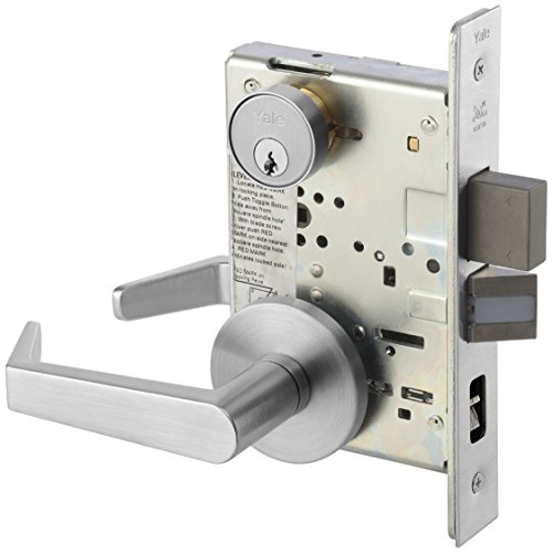 Yale - 485027 8847FL RH AUR 626 LESS CY 8800 Mortise Lockset, Grade 1, Rose Only, Apartment with Deadbolt, RH Field Reversible, Cylinder Not Included, 626 Satin Chrome Finish
