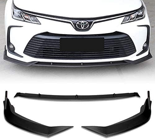 3PCS Front Bumper Lip Kit fit for Compatible with 2020-2021 Toyota Corolla L/XLE, Sport-Style Splitter Trim Protection Spoiler, Air-Dam-Chin-Diffuser (Unpainted Matt Black)