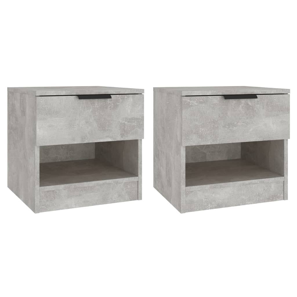 Table de chevet gris béton pour chambre exiguë optimisant l'espace avec tiroir discret