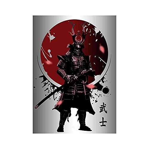 Japon Anime samouraï Affiche Jeux d'anime samouraï Japonais Murale Art Decoration à la Maison Minimaliste Soleil Japonais samouraï Anime Toile Tableau Peinture （Pas de Cadre）