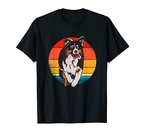 Australian Shepherd Design Aussie Dog T-Shirt, Black