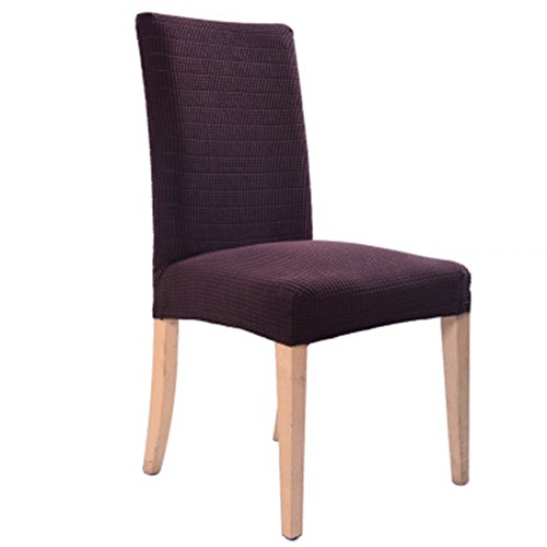 Ruier-hui Fundas para Sillas Pack de 4 Fundas Sillas Comedor Sillas Fundas Elásticas, Bielástico Extraíble Fundas, Fácil de Limpiar, Duradera (Paquete de 4, Café)