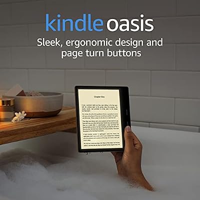 International Version AT&T Kindle Oasis With 7 display and page turn buttons - 32 GB, Graphite - Free 4G LTE + Wi-Fi