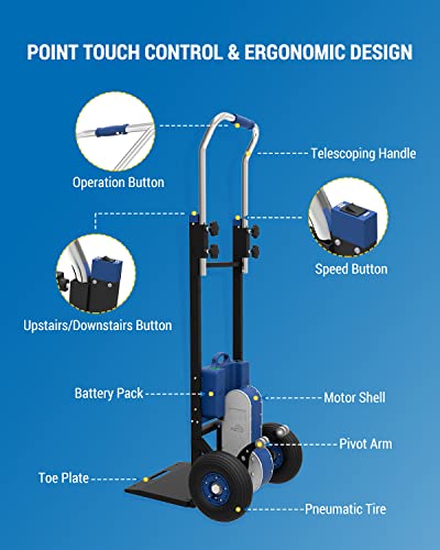 Xsto ZW4170DC Stair Climbing Hand Trucks Dolly, 400W Motor 375 Lbs Capacity Trolley Cart, Electric Hand Trucks thumb #3