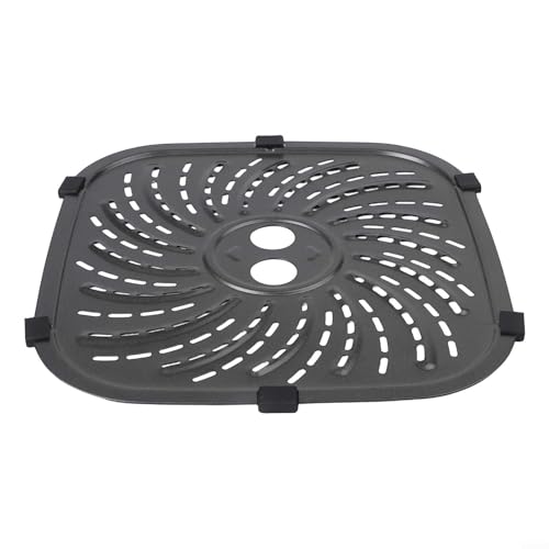Placa de parrilla de freidora de aire de 8 cuartos de galón, placa antiadherente de doble capa para PowerXL para freidora de aire Vortex Pro Plus con pestañas, bandeja de repuesto para freidora de