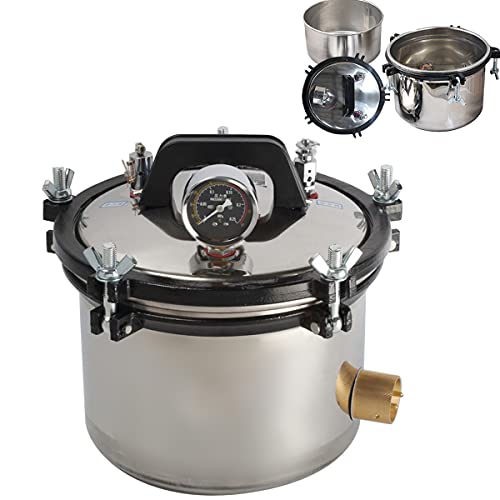 LOLICUTE 8.5 Quarter/8L Portable Steam Autoclave Sterilizer High Pressure Steam Sterilizer (US Shipping 3-5 Days)