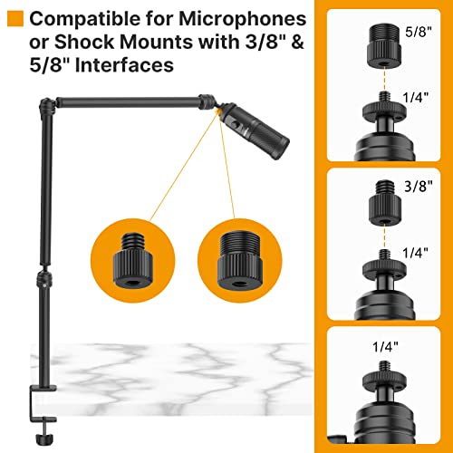 Vijim Ls08 Flexible Overhead Camera Mount Desk Stand, Webcam Stand Microphone Boom Arm Tabletop Photography Videography Live Stream Table Clamp Mount #TOP2