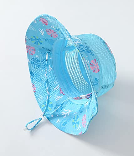 Image of Home Prefer UPF50+ Wide Brim Sun Hat Boys Girls Sun Protection Hat Zoo Beach Swim Safari Bucket Hat for Baby Toddler Kid