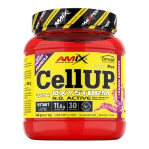 Amix CellUp® with Oxystorm­® 348G Amix - Suplemento Alimenticio - Contiene Cafeína - Aumenta la Fuerza y Congestión Muscular - Fórmula Pre-Entrenamiento- Sabor Frutos rojos