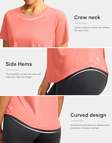 Women's Short Sleeve Workout Shirts UPF 50+ Sun Protection T-Shirts Quick Dry Breathable Gym Running Hiking Tops for Women - Image 5