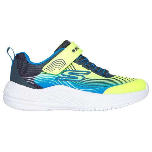 Skechers Zapatillas Deportivas Juveniles Microspec Advance, Color Amarillo/Azul, Azul, Amarillo, 11.5 Little Kid