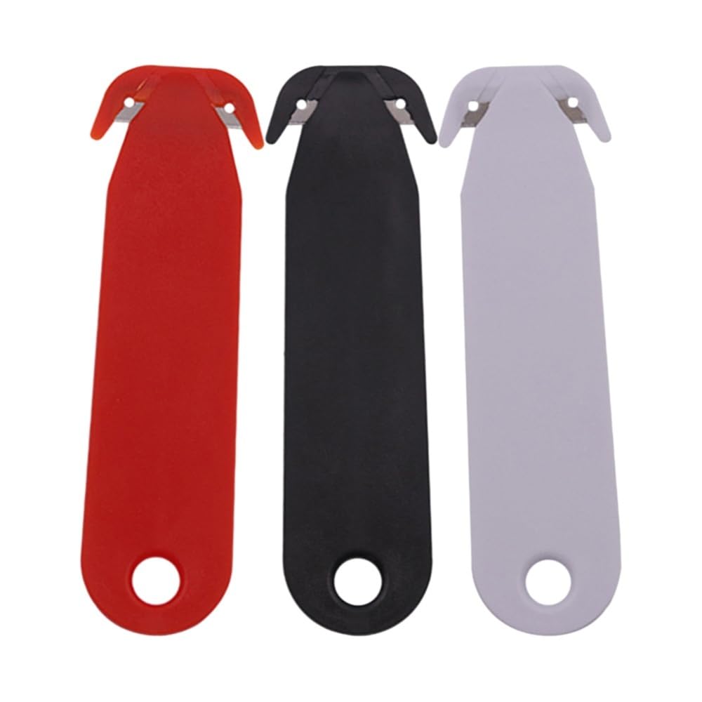 Unpacking Double-Edged Cutter Tool Box Cutters Portable Unpacking Letter Opener School Office Home Unpacker Gadget Safety(White)