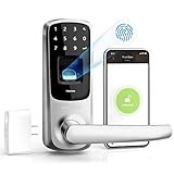 ULTRALOQ UL3 BT 2nd Gen Smart Lock + WiFi Bridge 5-in-1 Keyless Entry Electronic Door Handle, Satin Nickel